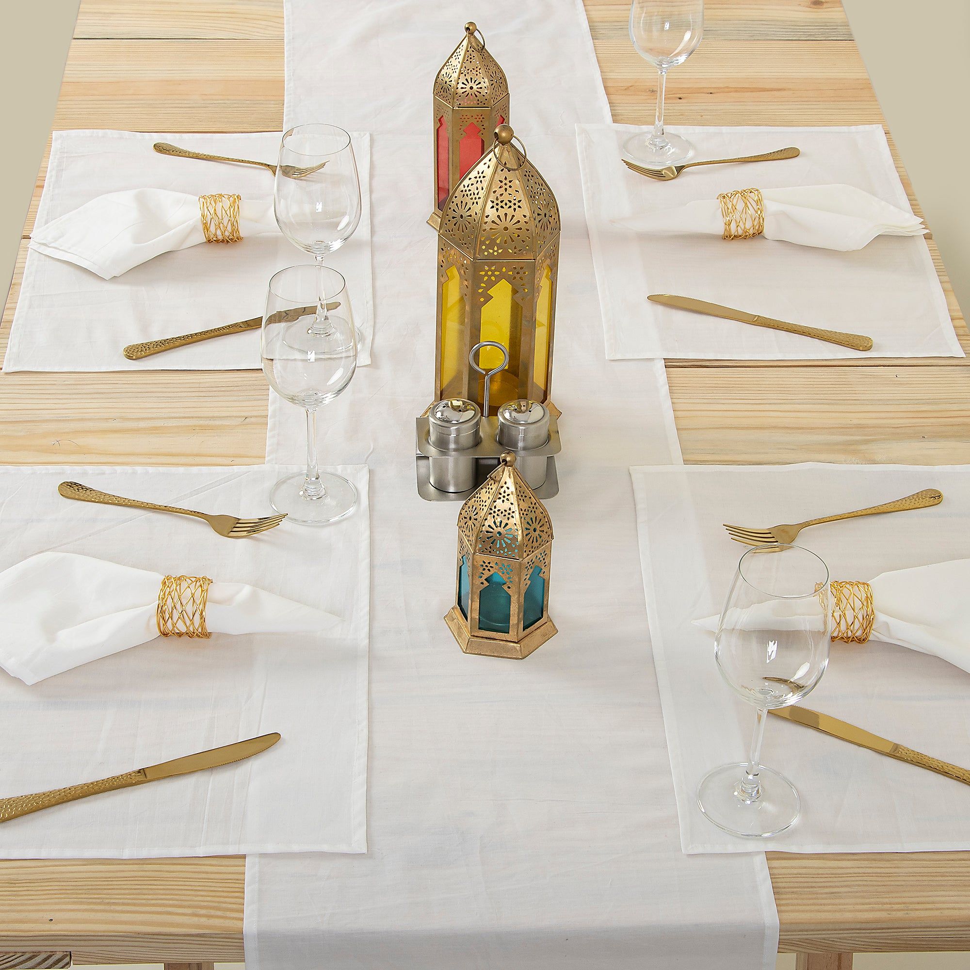 Solid White Pure Cotton Table Runner